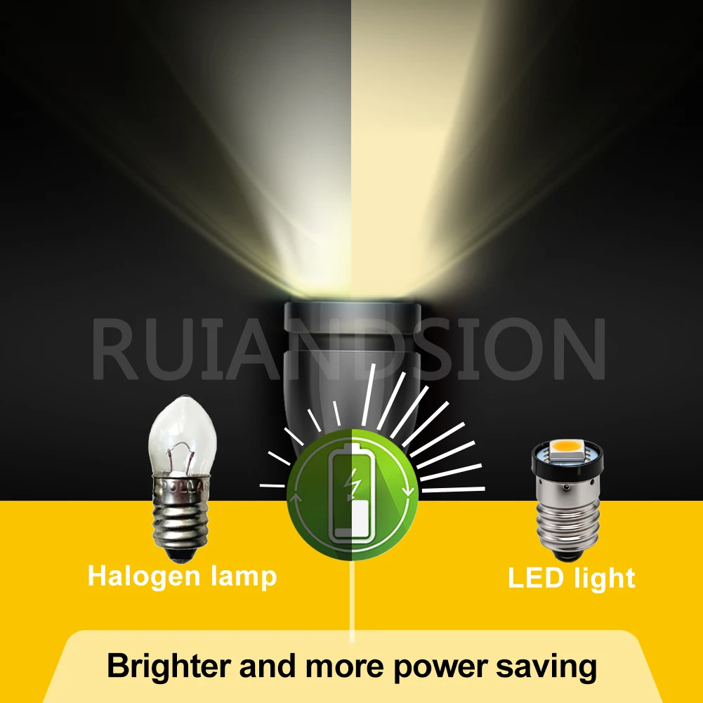 2Pcs E10 Lamp LED Bulb 3V 6V 12V 24V Warning Signal Bulbs 3000K 4300K 6000K White MES 1447 Screw for Torch Bike Bicycle view 4
