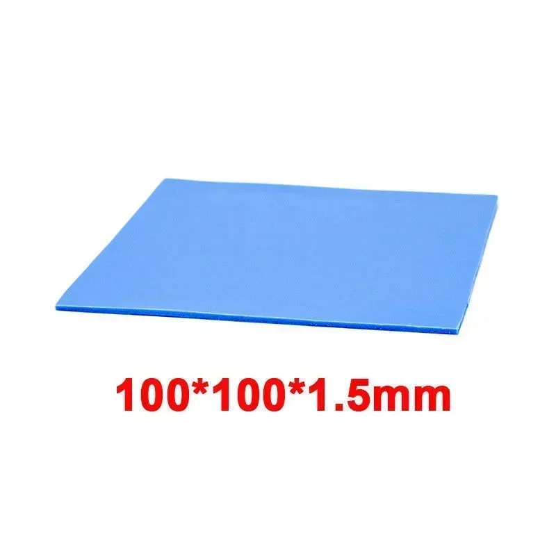 Almofada térmica azul de silicone 100*100*1.5mm acessório cpu resfriamento condutor substituir substituição quente novo prático