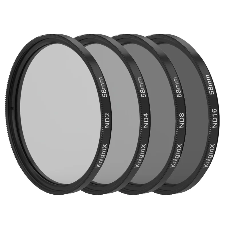 KnightX ND FILTER ND2 ND4 ND8 ND16 Neutral Density Color For canon nikon d70 d600 50d 49mm 52mm 55mm 58mm 62mm 67mm 72mm 77mm