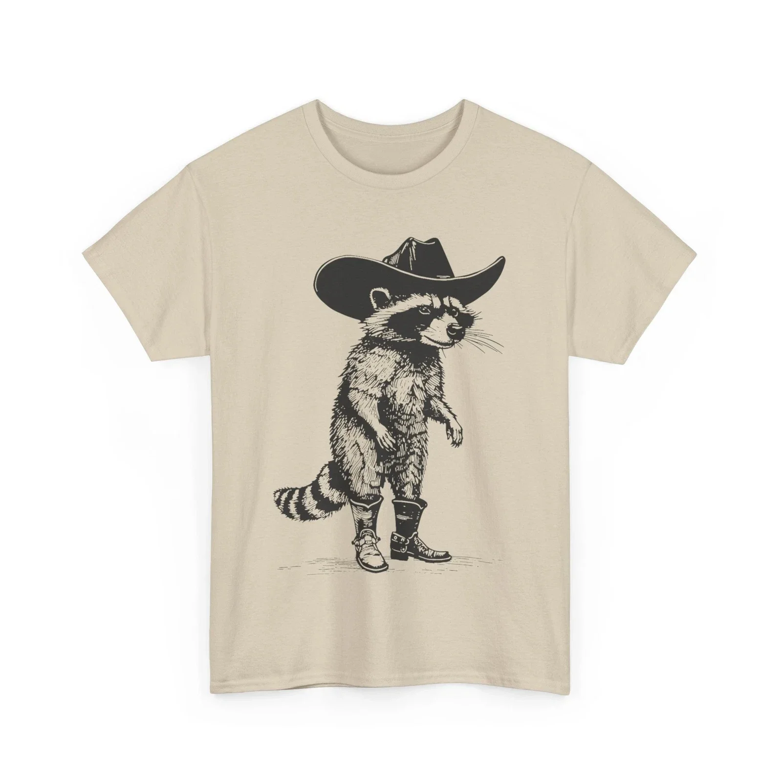 الراكون كاوبوي تي شيرت الراكون الحيوانات عشاق الغربية النساء الرجال قميص Harajuku الجرافيك تي شيرت المتضخم تي شيرت #2