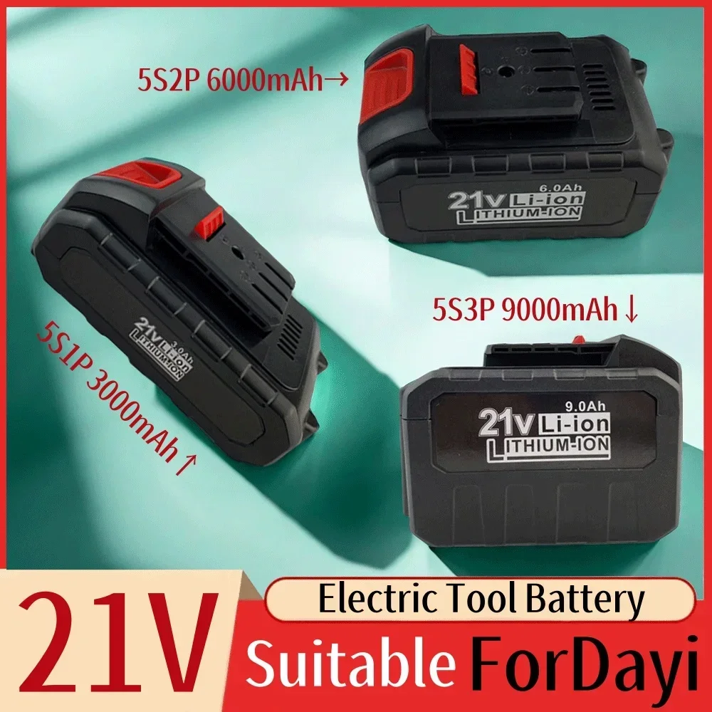 

21V 3000mAh/6000mAh/9000mAh Power Tool Rechargeable Lithium Battery For Dayi Cordless Electric Wrench Car impact wrench