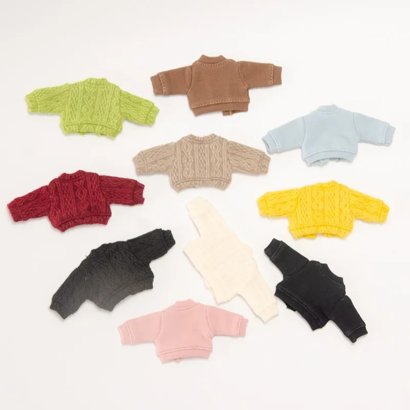 ob11 babykleertjes P9 gebreid vest Ymy lange mouwen jas GSC klei beeldje 1/12 bjd trui body9 hoodie