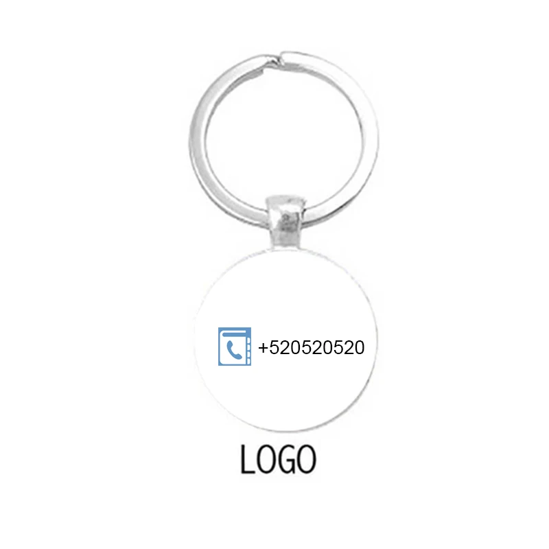 Personalized Tel Phone Number logo Company Keychain Pendant Car Key Accessorie Room Accessories Number Tag