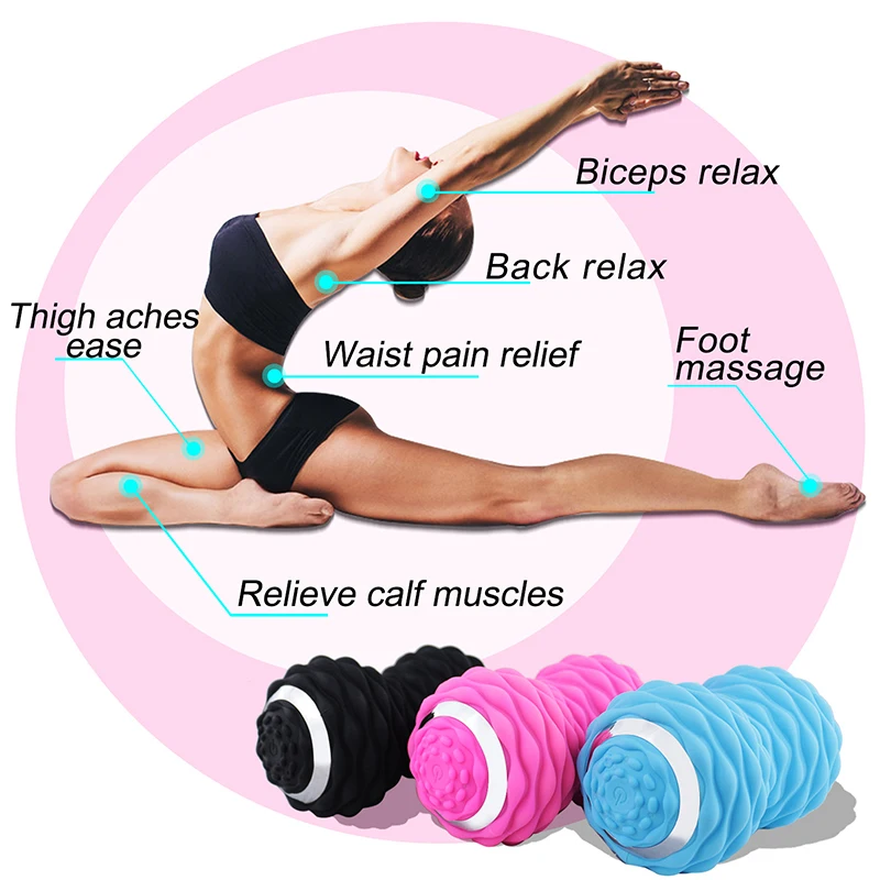 Massagem Vibratória Elétrica Bola de Amendoim, 4 Velocidades, Alta Intensidade, Fitness, Yoga, Bola Miofascial, Vibração Relaxamento