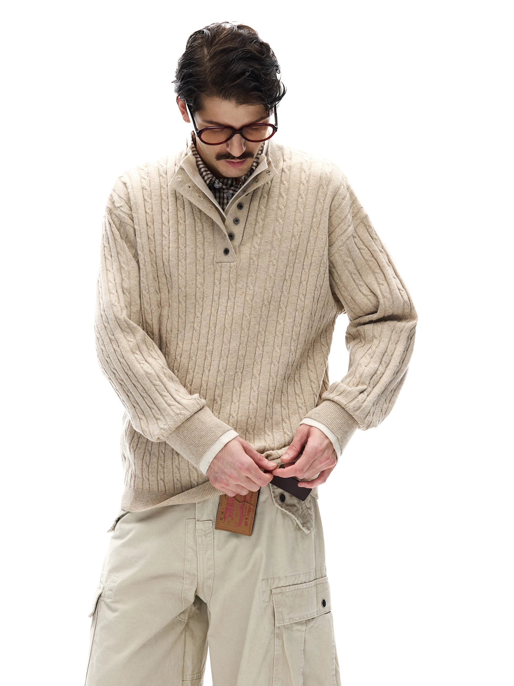 

MADWITCH Мужчины Женщины Вязаный Свитер Двухслойный Дизайн Осень Зима Теплый Повседневный Sle Нейлоновая Ткань круглый Ne Long Sve