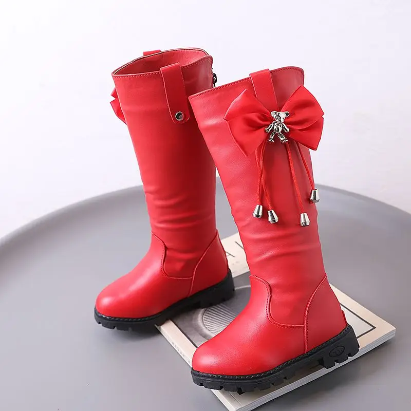 Girls New Furry High Top Boots 2026 Classic Warmth Kids Winter Boots with Anti Slip Sole Knee High Boots