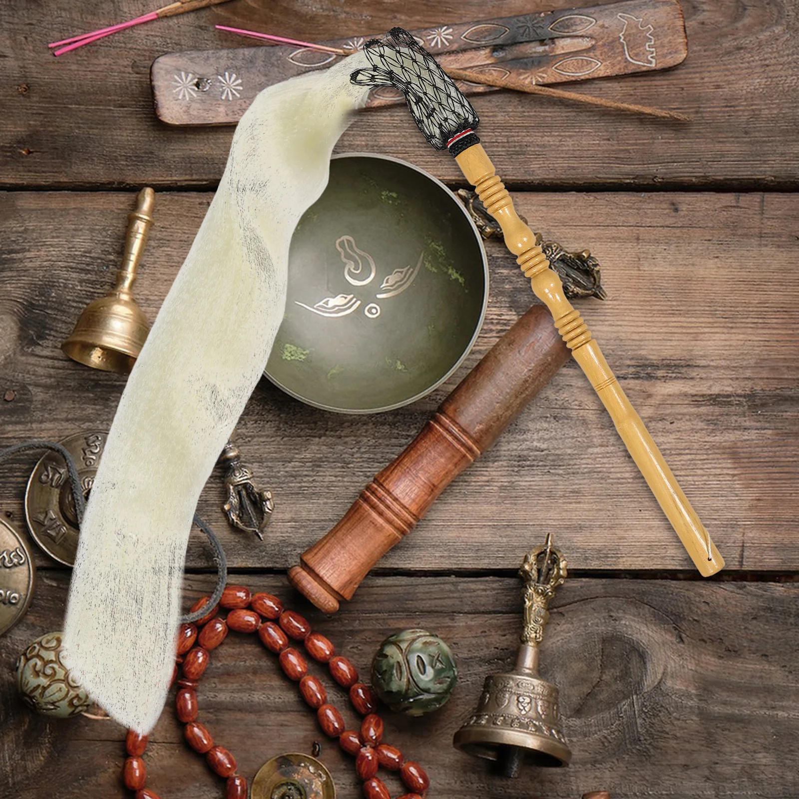 

Tai Chi Horsetail Whisk Prop Multifunctional Performance Accessory For Dance Ceremony Cosplay Lightweight Portable Fake