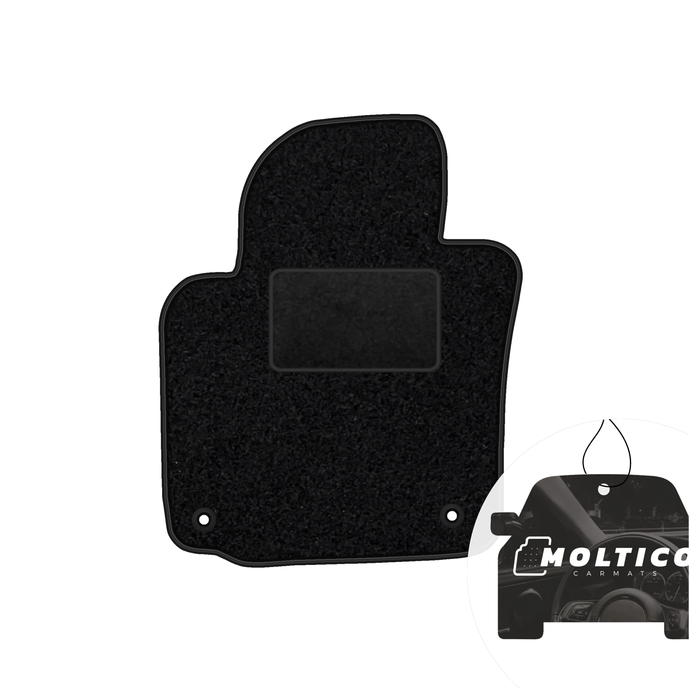 Velour tapijtmat voor bestuurderszijde - Zwarte rand - Passend voor: Skoda Octavia II 2004-2013