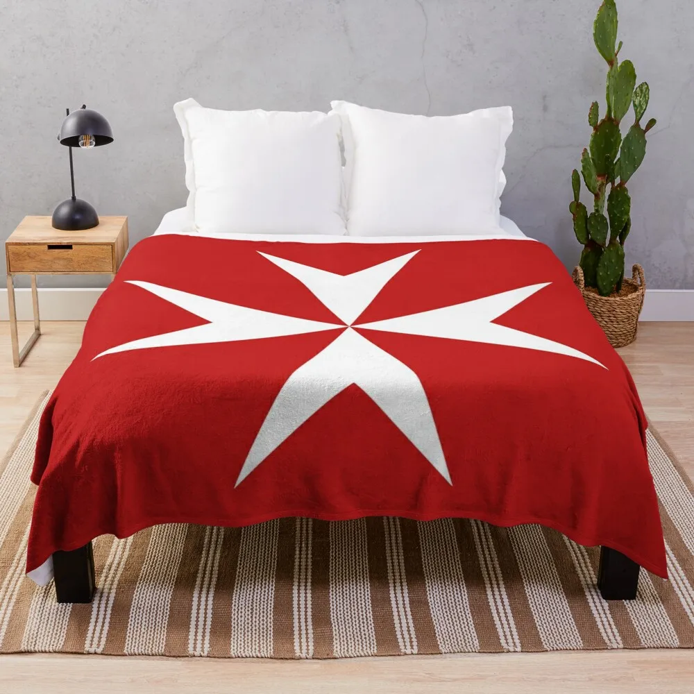 Maltese Cross Flag T-Shirt Throw Blanket Kid'S decorative Tourist Blankets