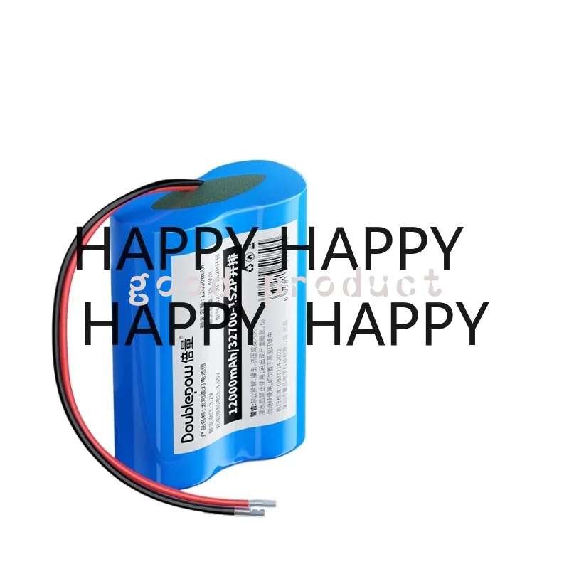 1PCS 32700 LiFePO4 Battery Pack 1S2P 3.2V 12000mAh with Wires for Solar Street Light Electric Wheelchair Building Alarm System