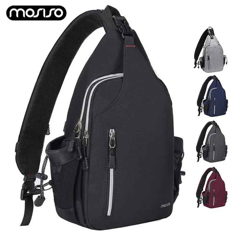 

MOSISO Sling Backpack Bag Double Layer Hiking Daypack Men Women Chest Shoulder Bag Outdoor Sports Crossbody Hiking Daypack Bag