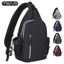 MOSISO-Mochila de dupla camada, mochila de caminhada, bolsa de ombro no peito, bolsa crossbody, esportes ao ar livre, homens e mulheres