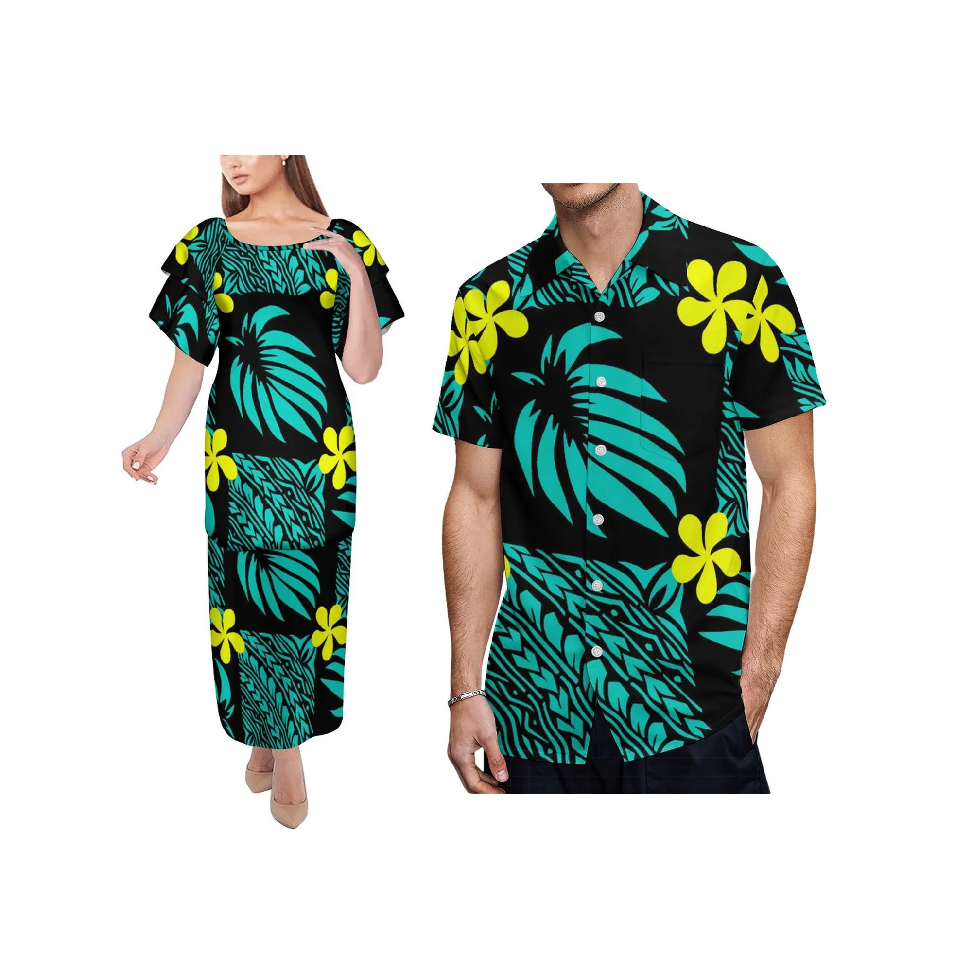 

Puletasi For Women All Seasons Classic Polynesian Tribal Clothing Top Quality Samoan Factory Outlet Cozy 2 Set Dress For Female