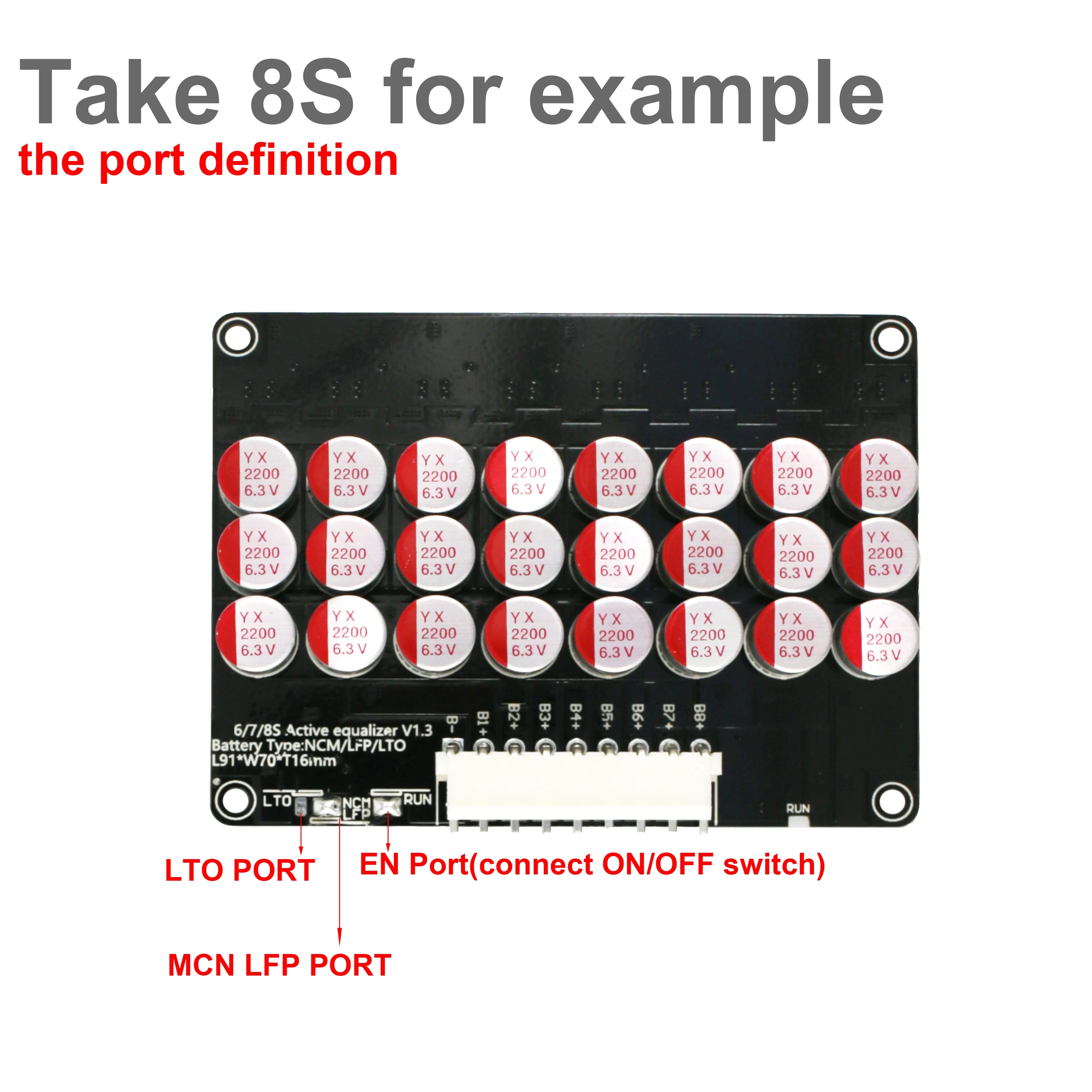 Wholesale 5A Active Equalizer Balancer 6S 7S 8S Cells Lifepo4 Lipo LTO Battery Energy Capacitor Current 0.1-6A BMS Acc - view 3