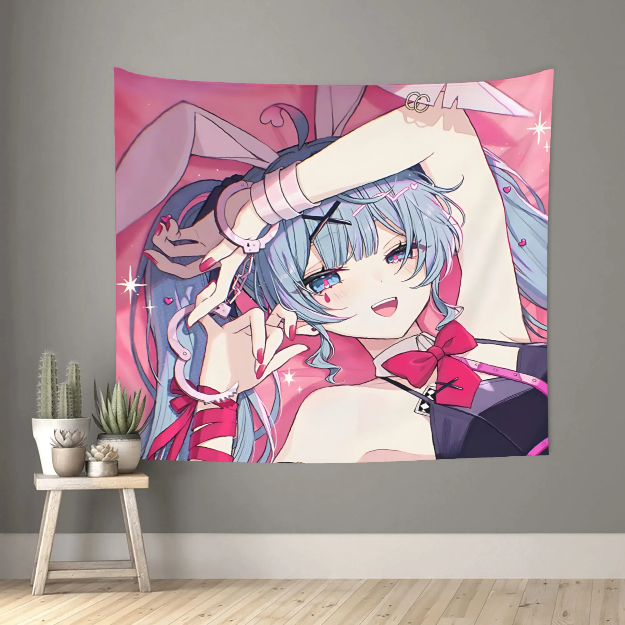 Hatsune Miku Customized Cutecore Tapestry  Wall Hanging Blanket Tapestry Home Decor Items Wall Decorations