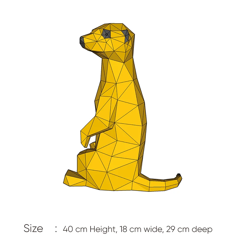 Suricats suricate animal modelo de papel decoração para casa quarto ornamento mesa decoração papercraft 3d diy feito à mão brinquedos educativos