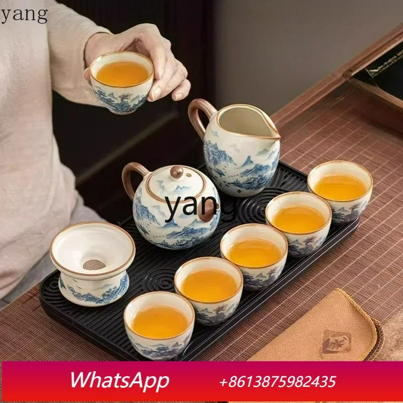 CX Travel Tea Set Outdoor Portable Ceramic Kung Fu Teapot Teacup Storage Bag