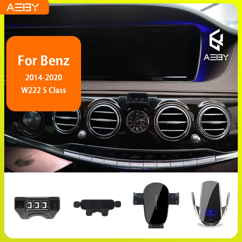 Für Benz S-Klasse W222 2014-2020 Handyhalterung Auto-Mobiltelefon-Halterung Spezielle Fixierte Halterung Basis Kabellose Ladestation Innenraum