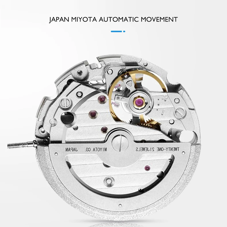 HANBORO Men Automatic Watch 45MM Luxury Watches Self Wind Mechanical Wristwatch Sport Skeleton Dial Waterproof Luminous 6T15