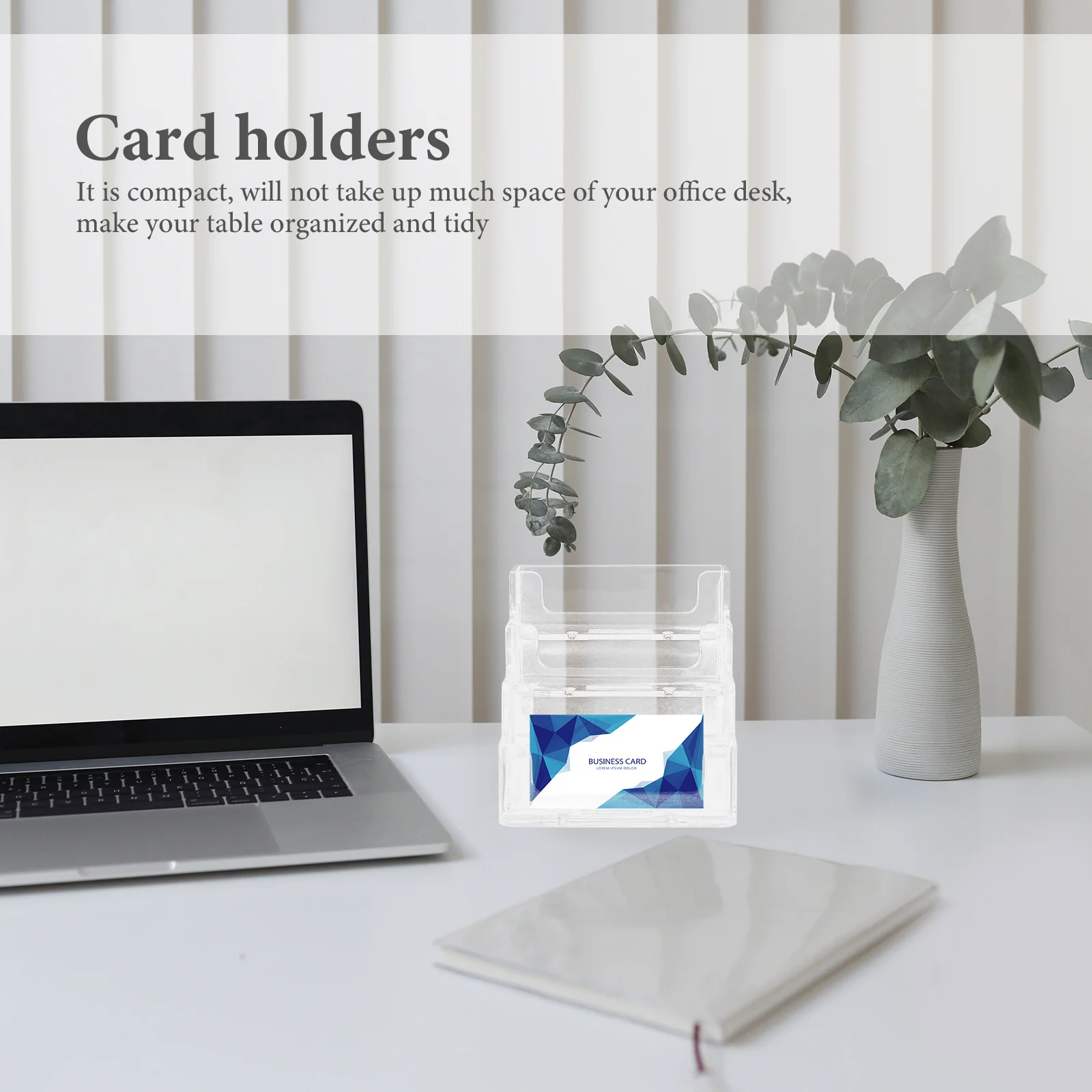 

Business Card Holder Clear Desktop Organizer For Name Cards Id Card Rack Storage Box Tabletop Stand Office Desk