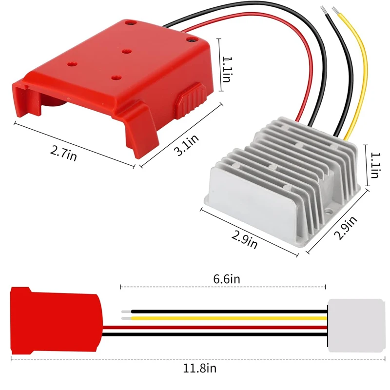 Step Down DC Voltage Converter For DeWalt/Milwaukee 20V 18V to 12V Battery Dock Power 180W Inverter, DIY Adapter Buck Regulator