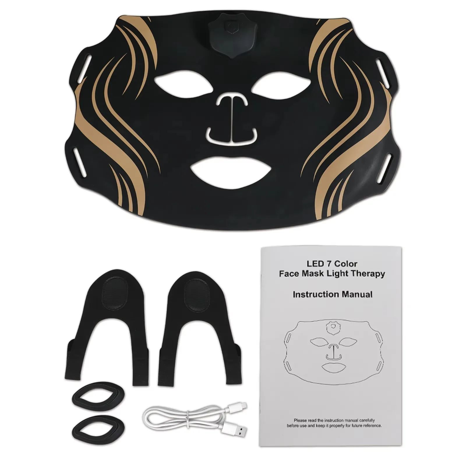 7-kleuren LED Foton Schoonheidsmasker Instrument USB Elektronisch Masker Verjonging Verlicht fijne lijntjes Fleuren Huidskleur Reparatie Huid