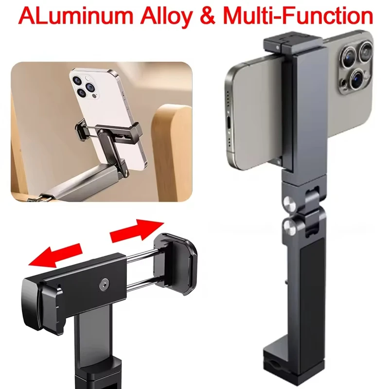 

Aluminum Alloy Airplane Phone Holder Adjustable Phone Stand for Travel Selfie Rotating Desk Clamp Portable Hook Universal Mount