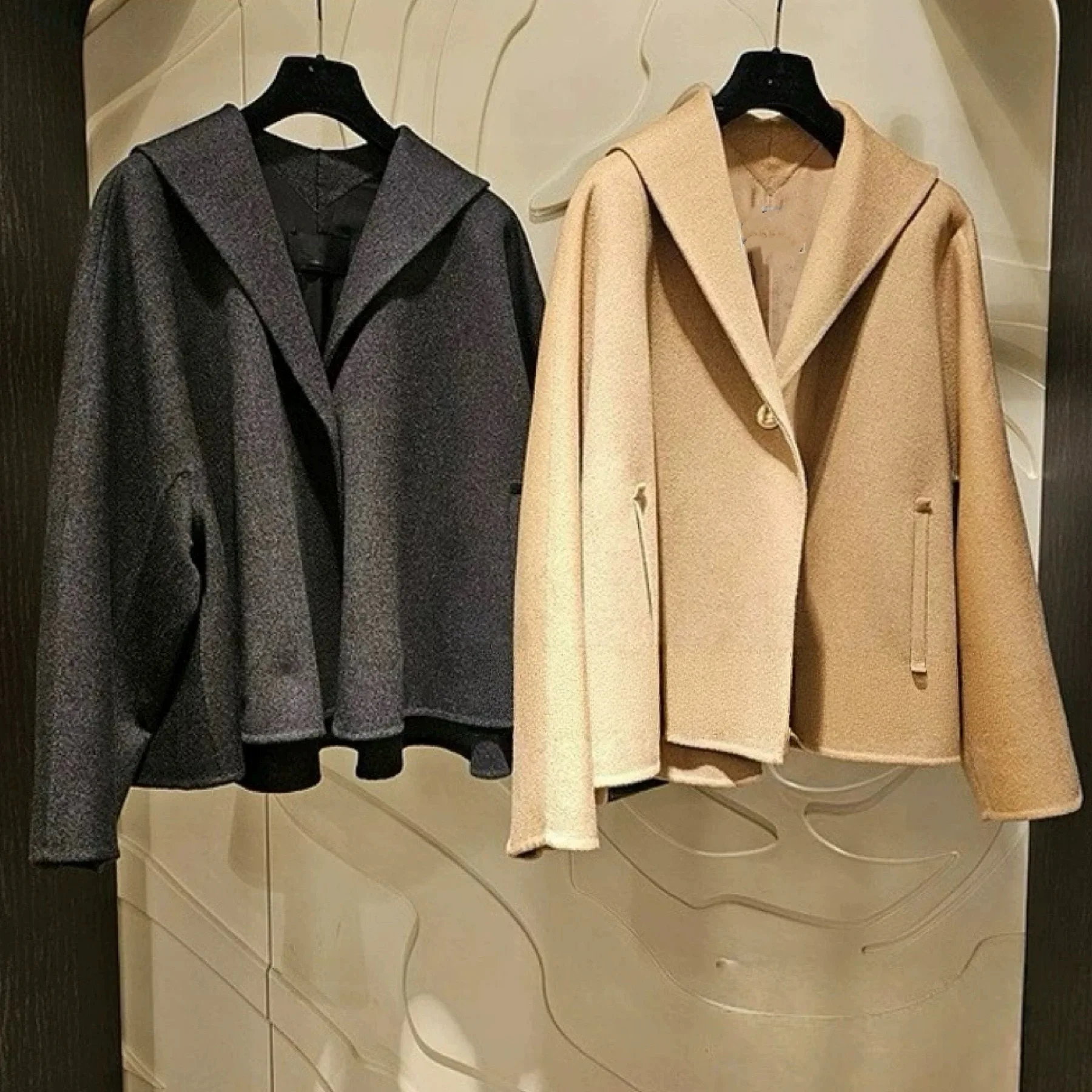 Abrigo de Camere de cordero ort cosido a mano de doble cara otoño viaje Sle ajuste suelto adelgazante queso de limón LAN25