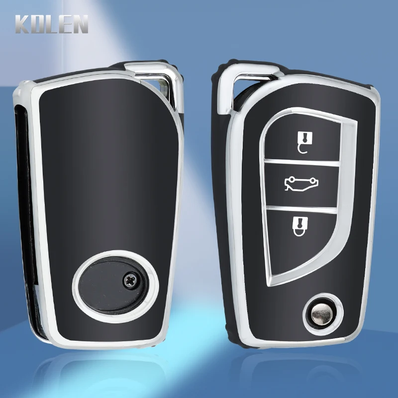 TPU Auto Flip Key Fall Abdeckung Shell Fob für Toyota Auris Corolla Avensis Verso Yaris Aygo Scion TC im Camry Rav4 Forturner Hilux