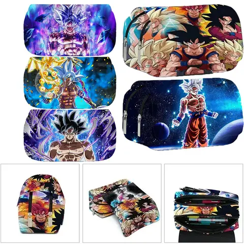Anime Printed Dragon Ball Mascot Pencil Case High Capacity Cosmetic Box Stationery Bag Goku School Supplies Pencil Bags