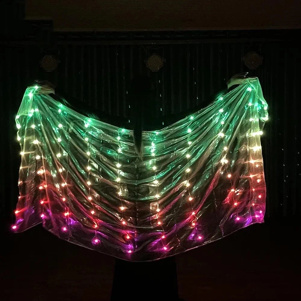 

2m*1m Polyester Belly Dance Led Veils Carnival Belly Dancing Light Up Veil Props Belly Dance Accessories for Festival