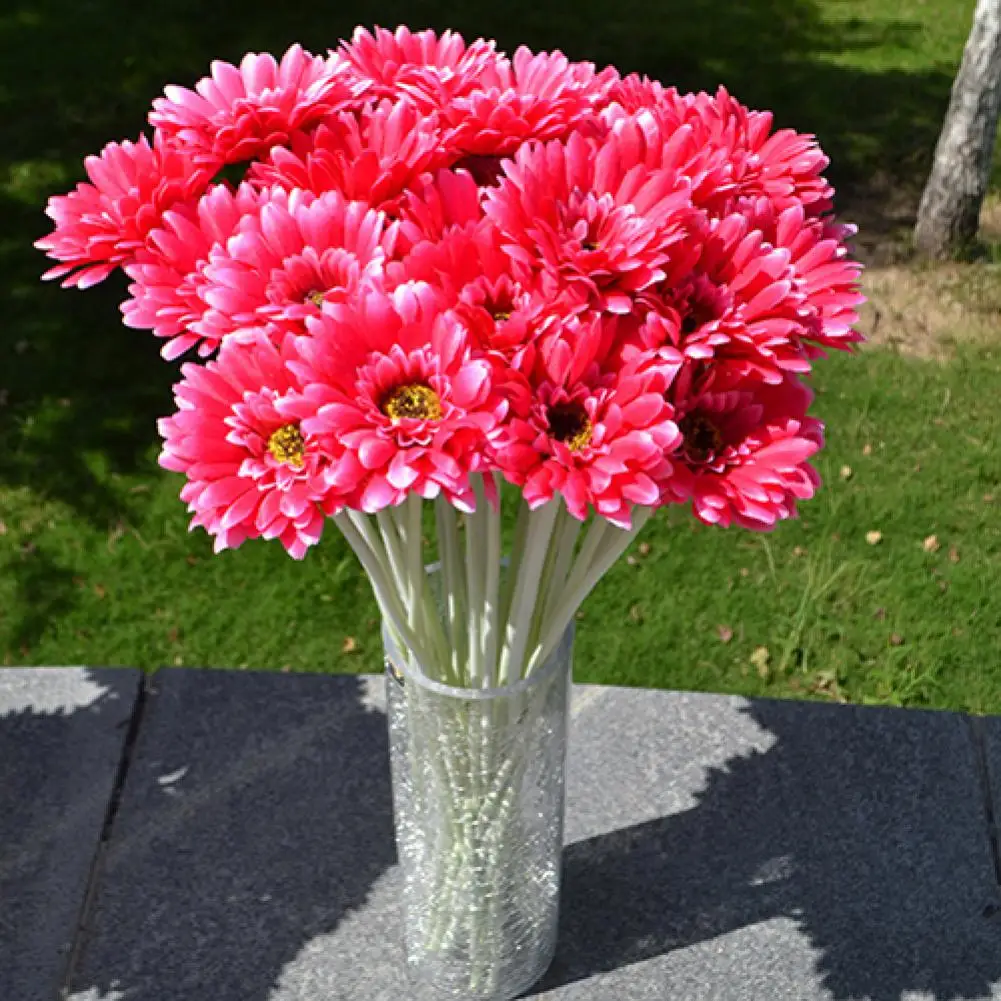 1Pc Fake Chrysanthemum Artificial Flower DIY Beautiful Real Touch Fake Chrysanthemum Flower Branch Home Decoration