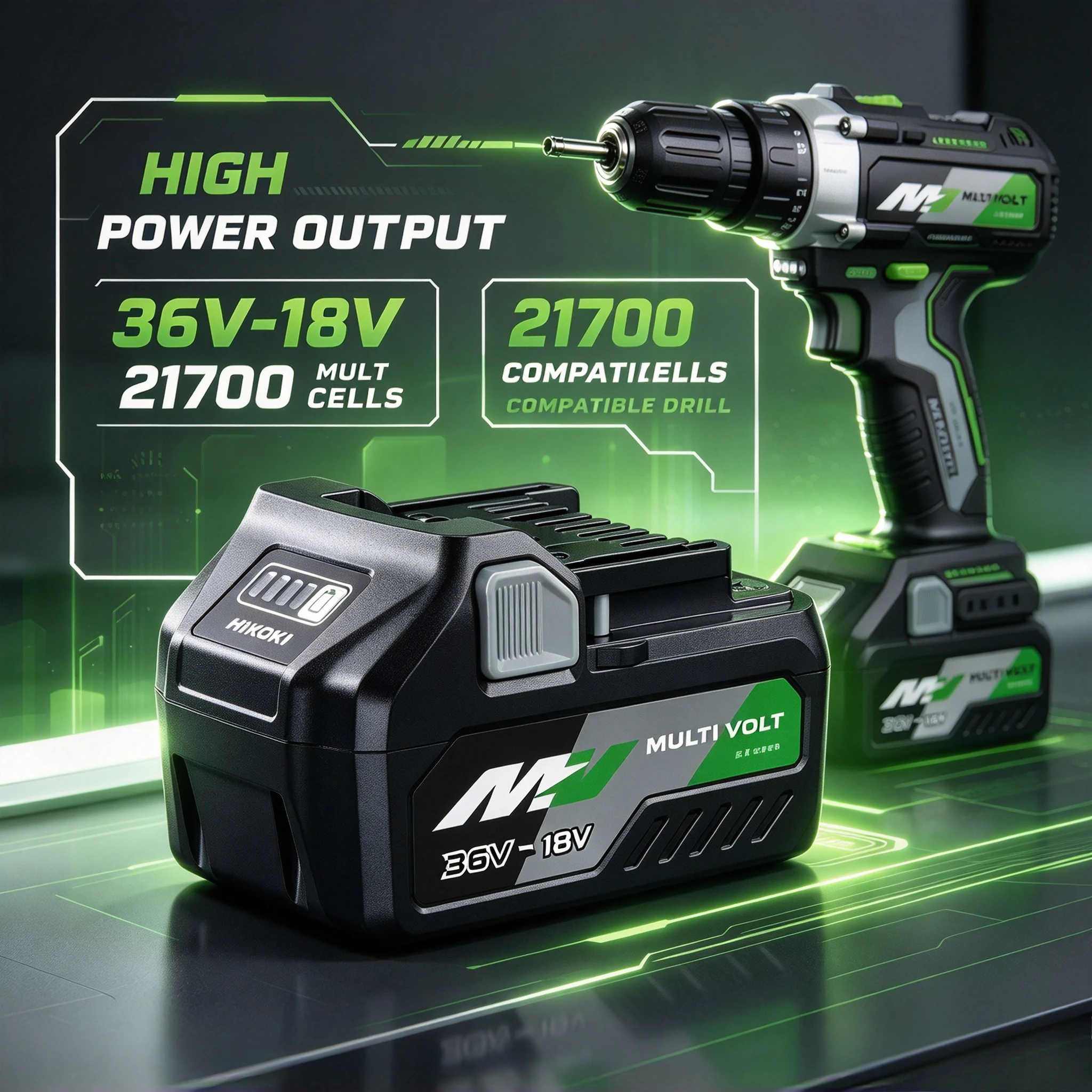 HiKOKI 8.0Ah MultiVolt Battery, BSL36B18 For C3606DA Brushless Saw, High Peak Output, Professional Woodworking