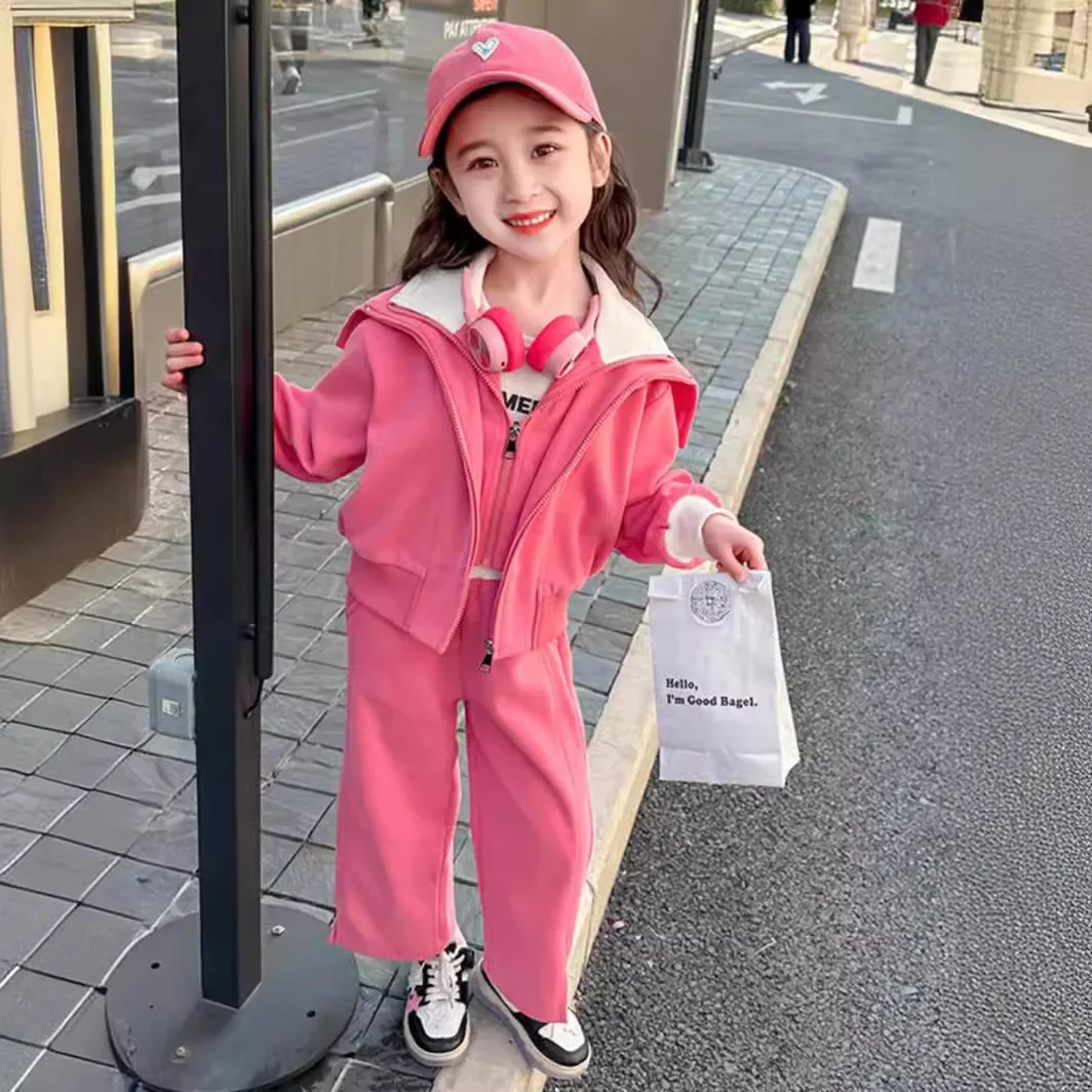 

Baby Girl Clothes Suit Girls Spring Clothes 2024 New Children Clothing Foreign Style Girl Baby Fashion Sports Two-piece Set