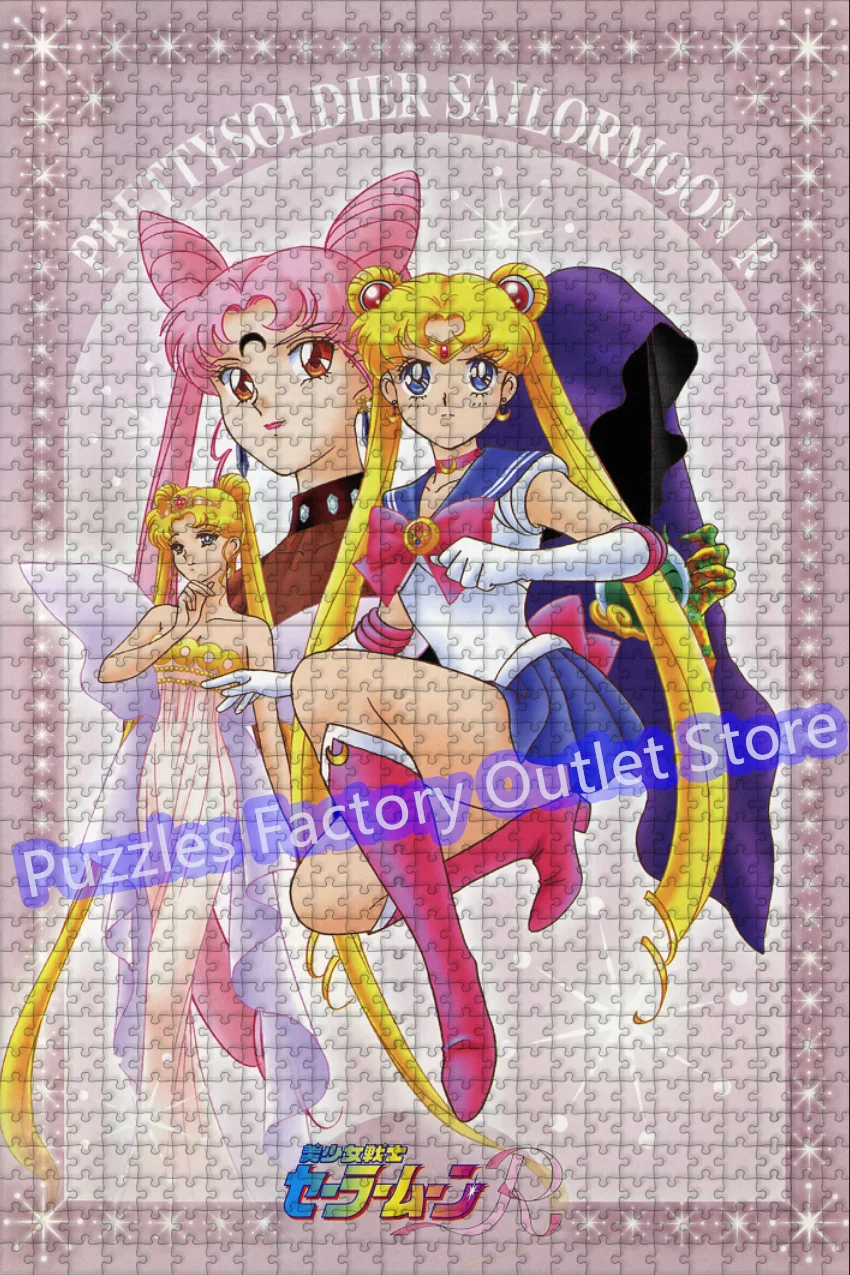 Pretty Soldier Sailor Moon Jigsaw Puzzles 300/500/1000 Pieces Beauty Cartoon Print Puzzles for Kids Intellectual Game Toys