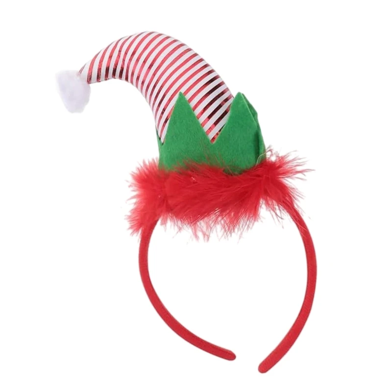 

Christmas Santa Hat Headband Striped Christmas Party Role Playing Photo Props Dropshipping