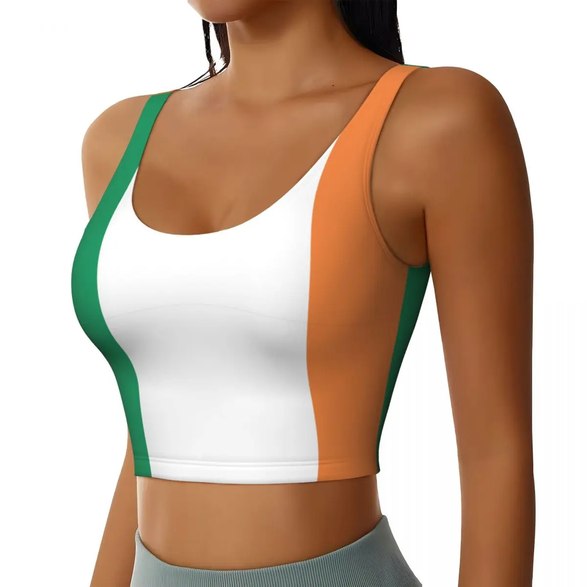 سترة اليوغا المرأة رياضة المحاصيل القمم Reland العلم الشارع الشهير تجريب تنفس تانك القمم الإناث