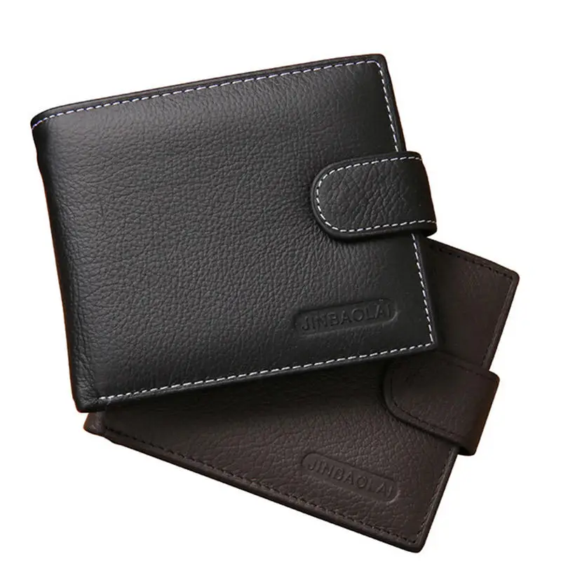 Retro Men Wallets Pu Leather Card Horder Short Zipper Buckle Male Wallet Coin Pocket Photo Holder men's Wallet