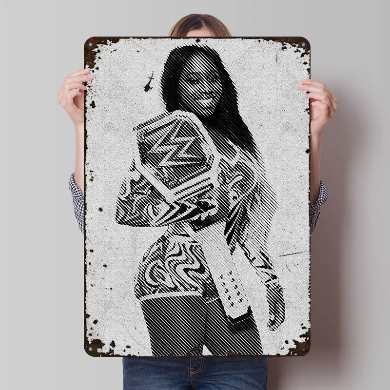 نعومي المصارع علامة معدنية جدار الفن خمر الديكور غرفة خمر ريترو تين علامات للمنزل الديكور مكتب ديكور الفن الجداريات #1