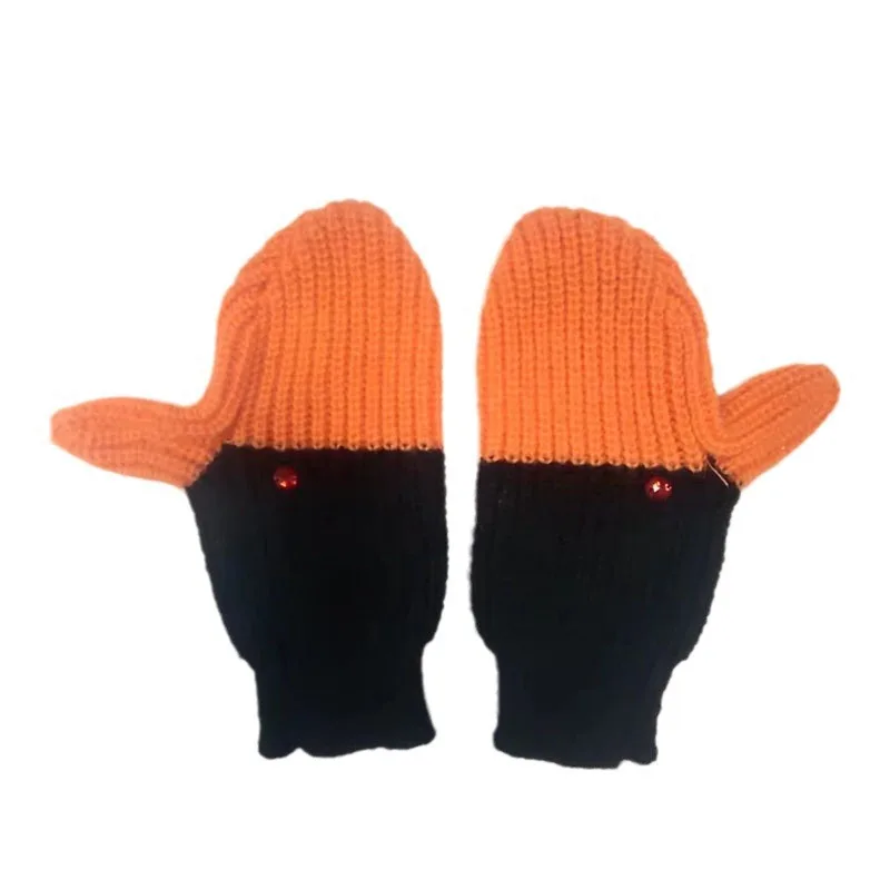 

Warm three-dimensional swan all-finger gloves knitted wool mittens