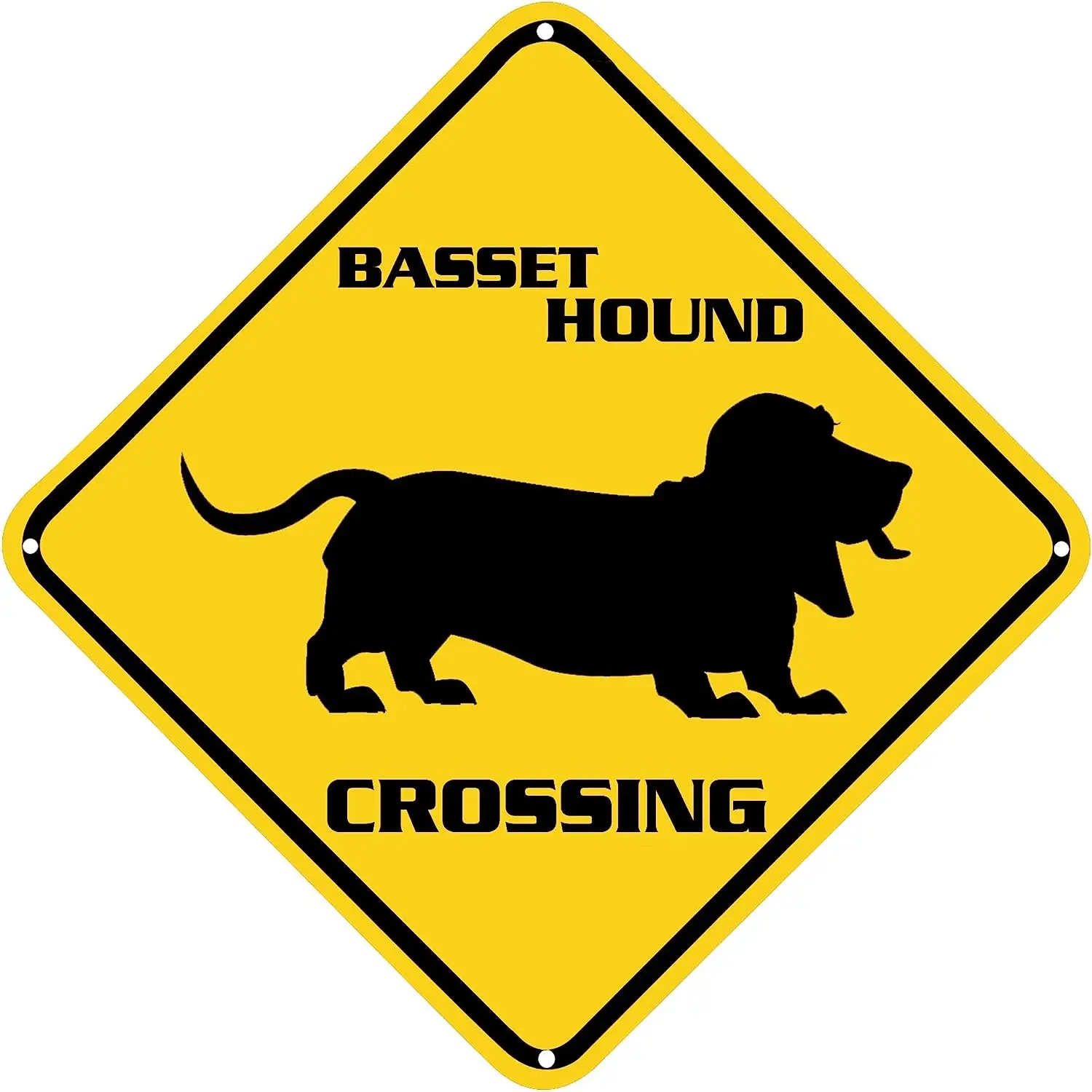 Basset Hound  Warning Sign Basset Hound Sign Animal Wall Decor For Home Farmouse Yard Road Quality Metal Sign 12x12 Inches