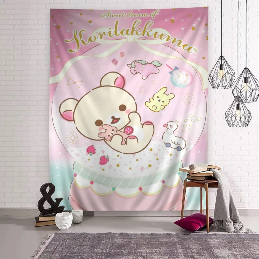 

Cute Bear Printed Large Wall Tapestry Hanging Tarot Hippie Wall Rugs Dorm Home Decor decoration maison 180x320cm