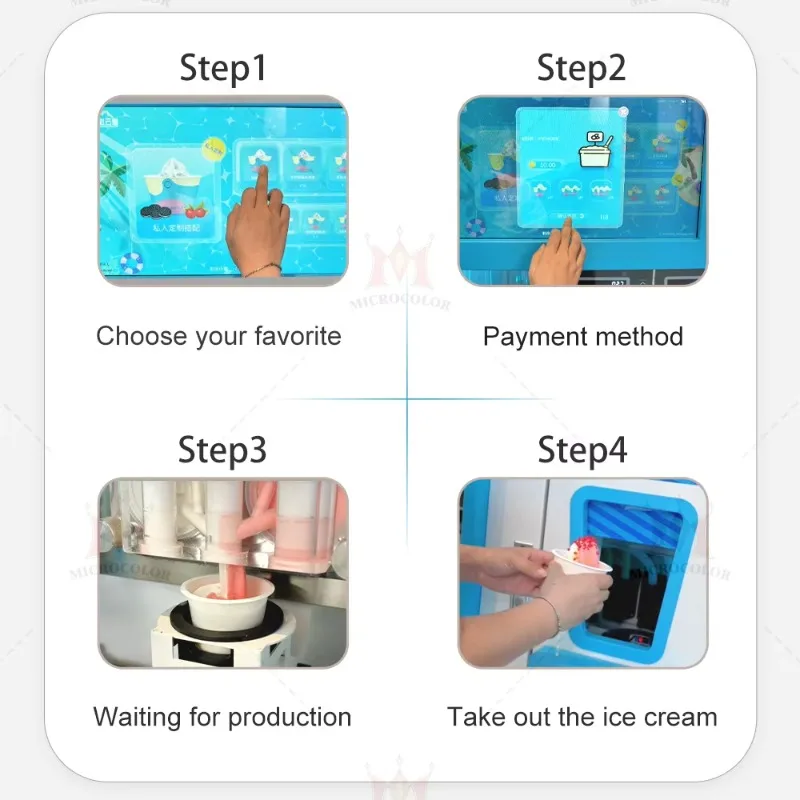 24 Hours Online Service Commercial Automatic  Gelato Machine Coin Operated Yogurt Soft Ice Cream Vending Machine Automat