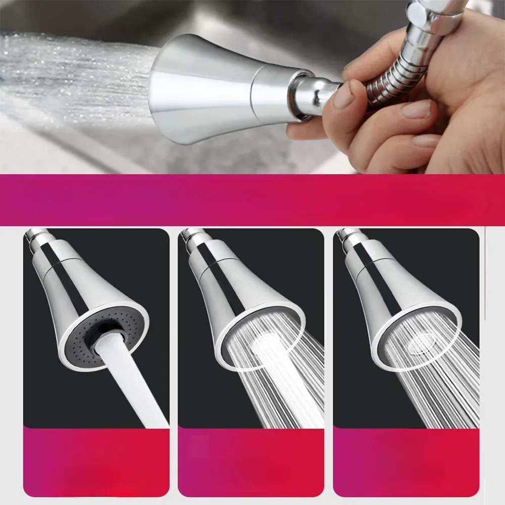 Grifo de agua de cocina Universal, presión ajustable, cabezal de grifo giratorio de 360 grados, adaptador de boquilla para grifo de ducha de ahorro de agua