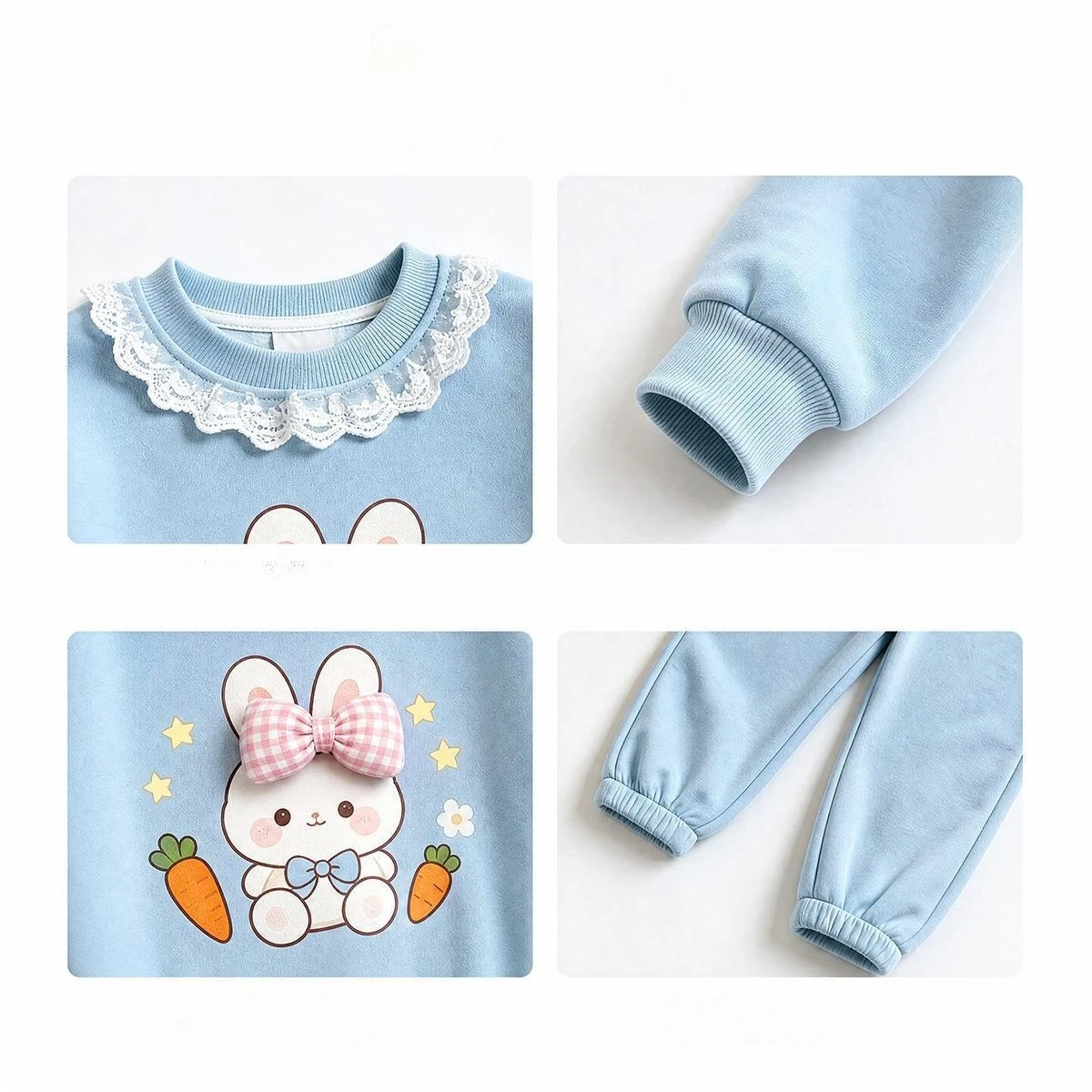 Süßes 2-teiliges Set für Mädchen – Langarm-Oberteil & Hose mit Bündchen für den frühen Herbst, niedliches Freizeitoutfit für Kleinkinder – Detail 1