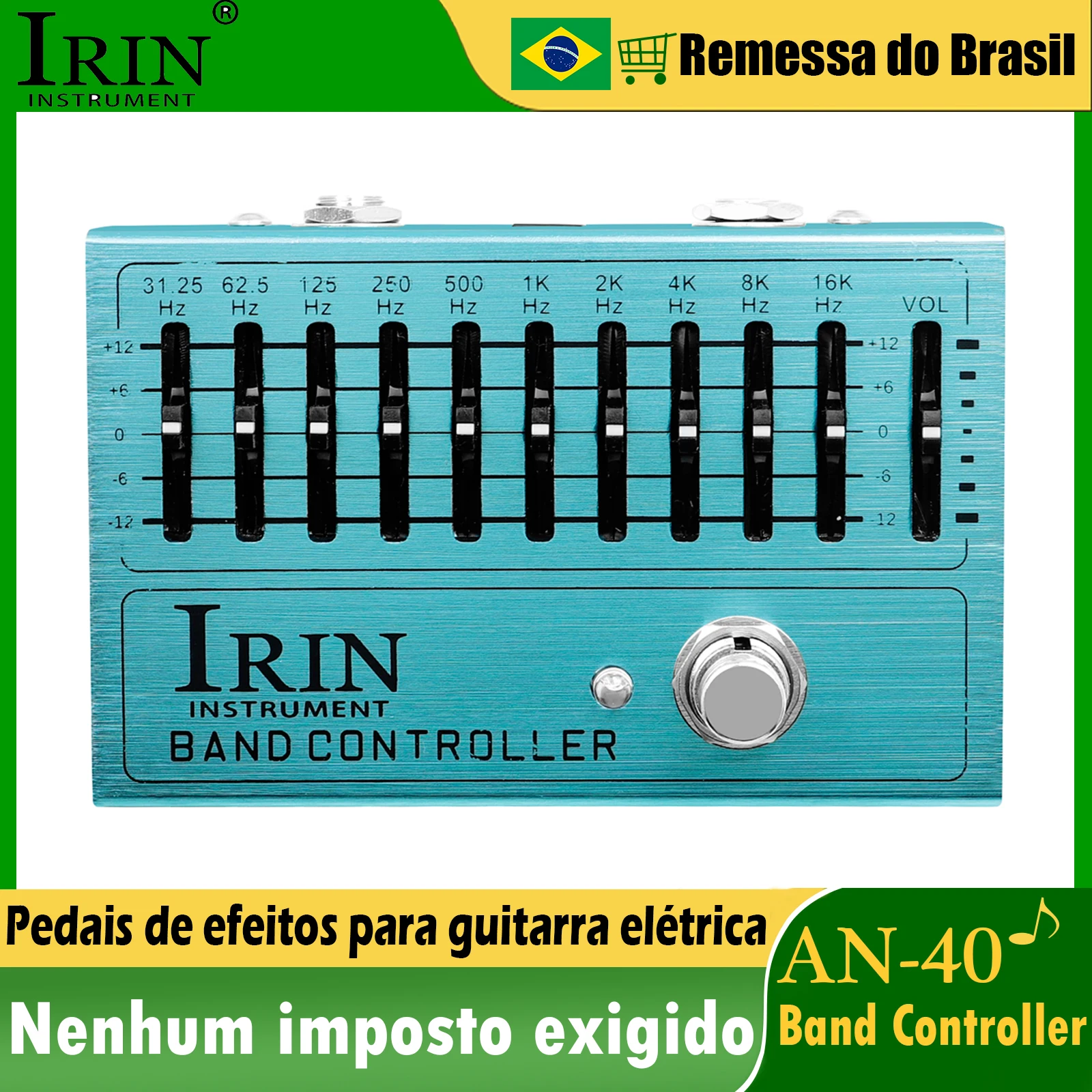 

IRIN AN-40 Band Controller EQ Electric Guitar Effect Pedal 10 Band Equalizer Effect +/-12db True Bypass Pedal Guitar Accessory