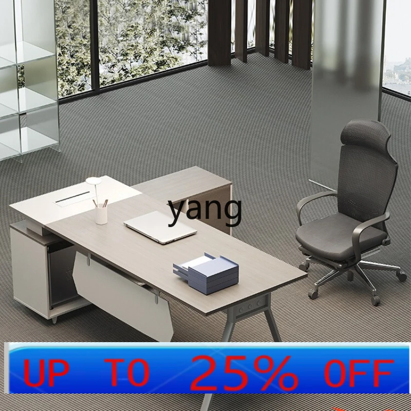 Lhh new Chinese style simple modern manager table company president office desk and chair combination