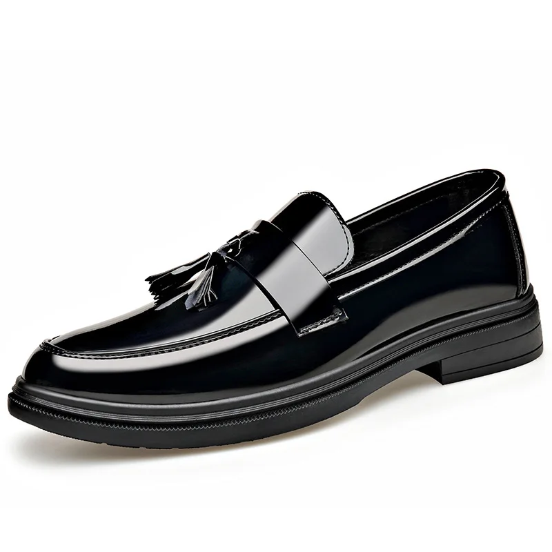 Novo estilo sapatos de couro para homens outono negócios formal plus size vestido sapatos masculinos casuais sola macia preto sapatos do noivo casamento