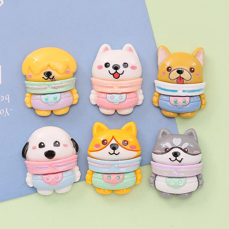 10 Pcs New Mini Cute Cartoon Animal Puppy Astronaut Series Resin Diy Fashion Jewellery Hairpin Decorate Accessories Craft