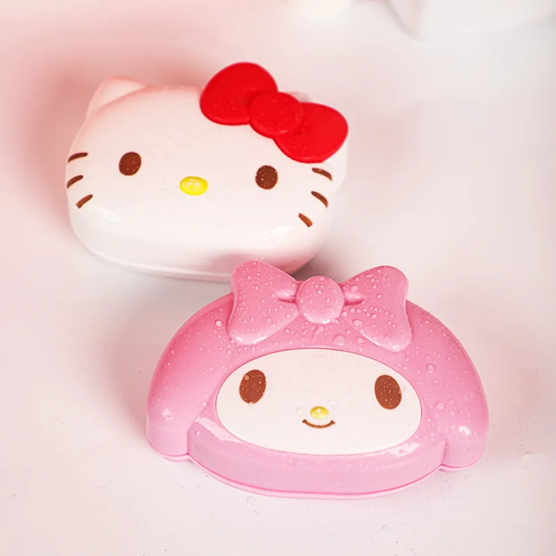 Sanrio Hello Kitty My Melody Soap Case Holder Container with Lid Soap Box Dish for Bathroom Household Laundry Soap Dish Gifts